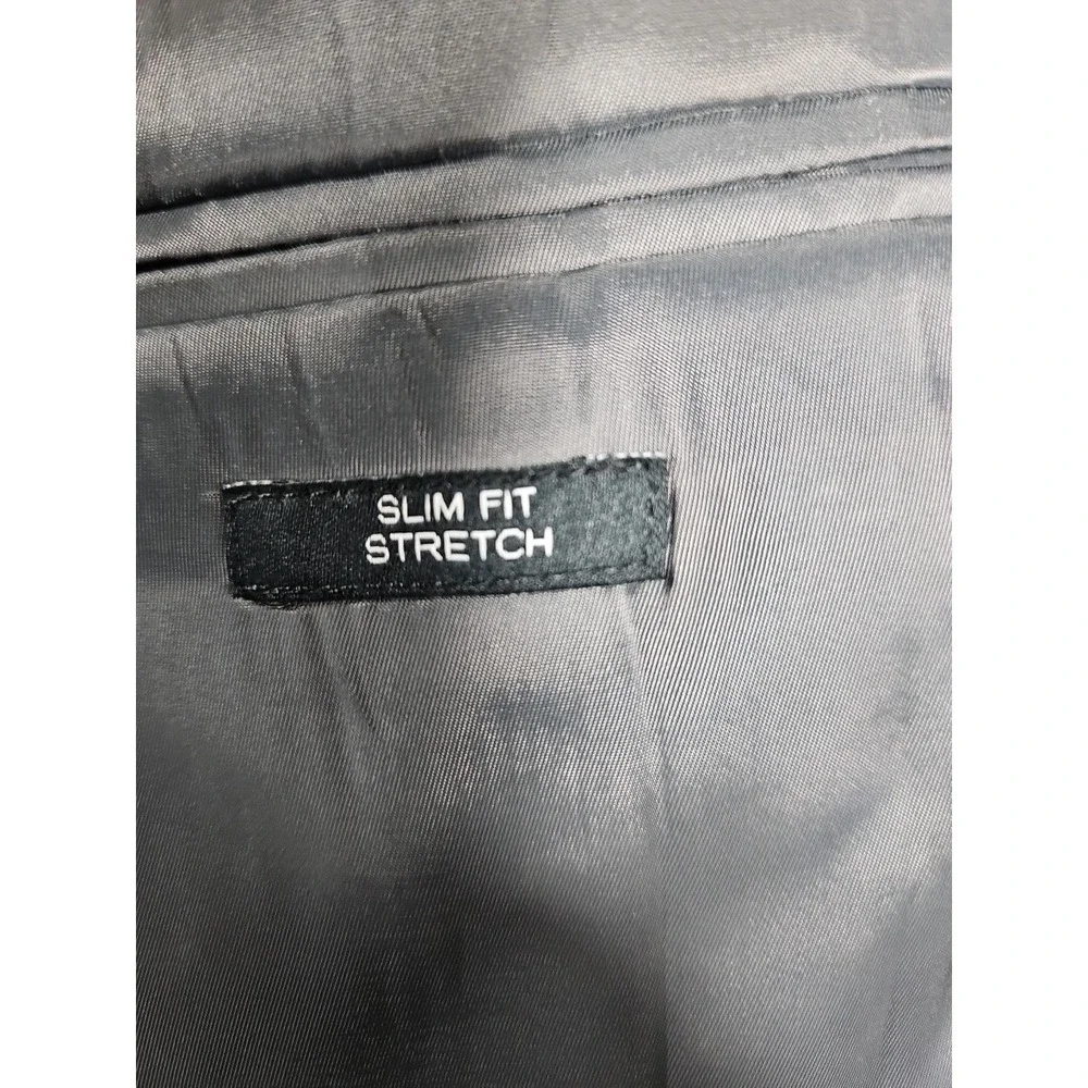 Awearness Kenneth Cole Slim Fit‎ Stretch Dark Gray Glen Plaid 44R Sport Coat